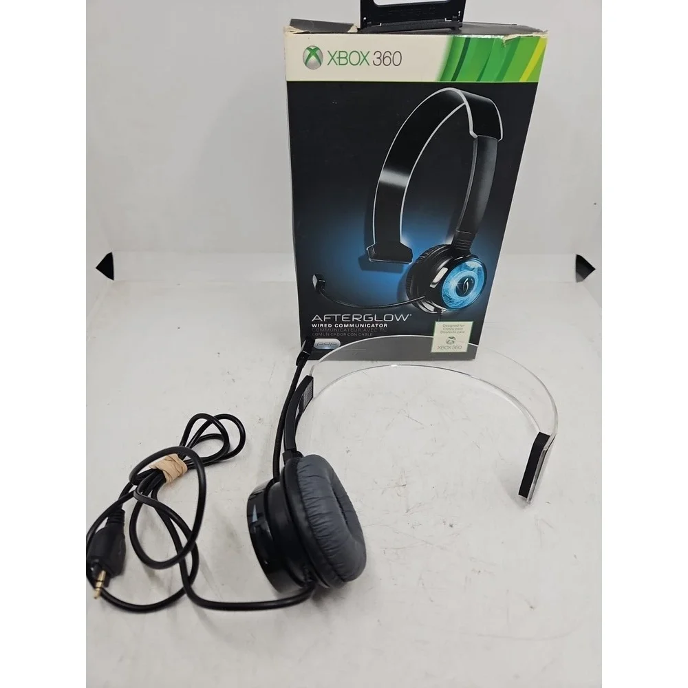 PDP Afterglow Chat Wired Headset with Mic Microphone Xbox 360 P-3701 Used w/ Box